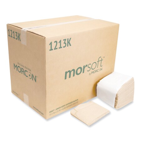 Morcon Morsoft Dispenser Napkins, 1-Ply, 11.5 x 13, Kraft, PK6000 1213K